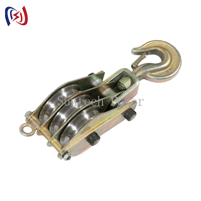 chất lượng  QHS 50KN Dual Sheave Hoisting Tackle With Both Side Opening, Iron Hoisting Block nhà máy