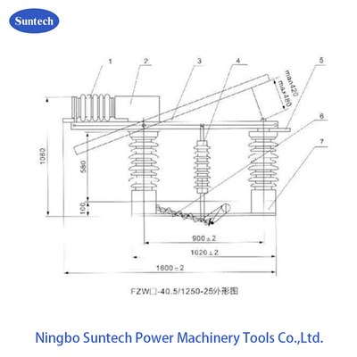 Công tắc ngắt tải chân không 3 pha AC 12KV ngoài trời