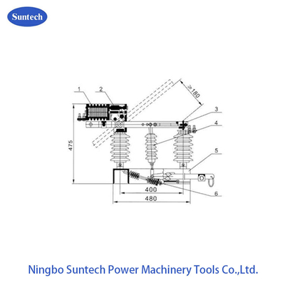 GB3804 Công tắc ngắt tải chân không ngoài trời 3 pha AC 12KV