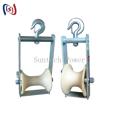 Con lăn chặn dây cáp trên không nylon nhẹ 5kn có móc