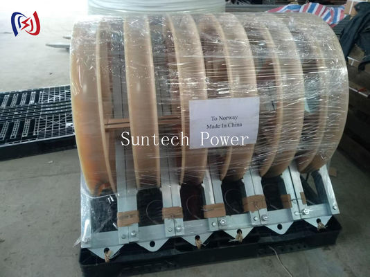 Ròng rọc kéo dây dẫn với kích thước tổng thể 760x120x480mm, Tải trọng định mức 50-150KN và Bán kính uốn R570 cho việc kéo dây dẫn điện cao thế