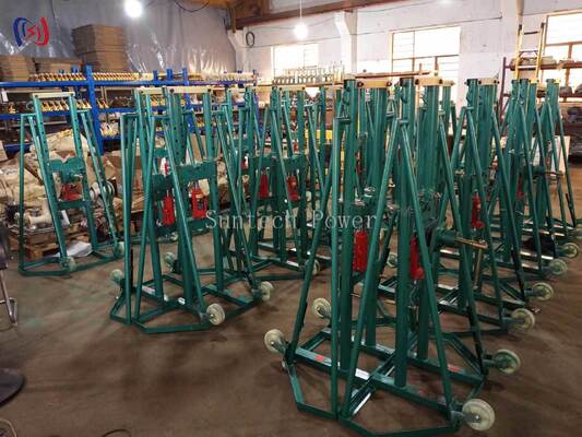 Heavy Duty Hydraulic Cable Reel Stand with 50KN Rated Load for Effortless Lifting of Large Power Cables