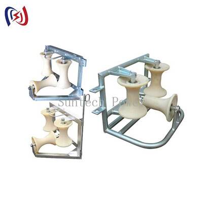 Professional Corner Ground Roller Tri-Sheave để bảo vệ độ uốn 90 độ với thiết kế chống ăn mòn và tải trọng 10KN