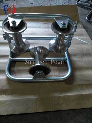 Professional Corner Ground Roller Tri-Sheave để bảo vệ độ uốn 90 độ với thiết kế chống ăn mòn và tải trọng 10KN