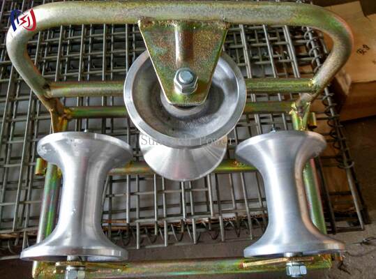 Professional Corner Ground Roller Tri-Sheave để bảo vệ độ uốn 90 độ với thiết kế chống ăn mòn và tải trọng 10KN