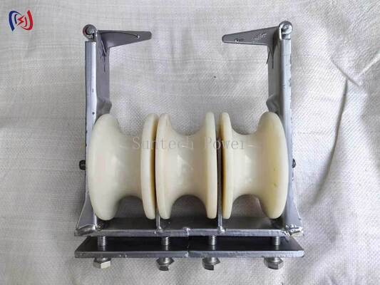 Heavy Duty Three Sheaves Stringing Block for Bundle Conductor Installation with 5KN Rated Load