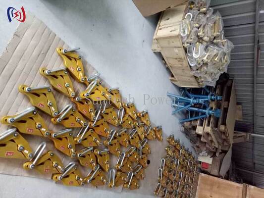 Máy cầm dây dẫn hợp kim nhôm với tải trọng định số 7-80KN, mở tối đa 14-48mm và nắm không gây hại để xử lý an toàn