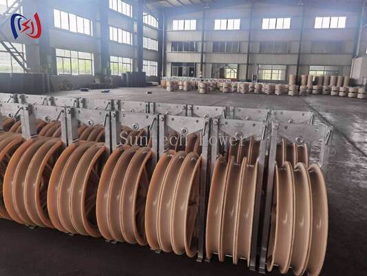 Professional 916 Series Stringing Block with MC Nylon Sheave for Heavy Duty Power Transmission Line Construction Projects 50-150KN Năng lượng