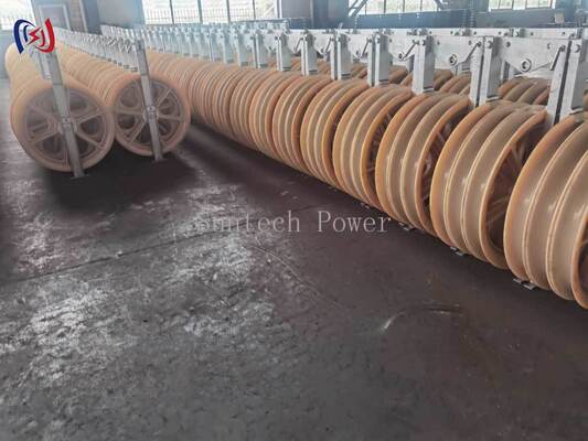 Professional 916 Series Stringing Block with MC Nylon Sheave for Heavy Duty Power Transmission Line Construction Projects 50-150KN Năng lượng