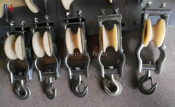 Các loại chuyên nghiệp ngồi và treo loại sử dụng kép Stringing Block với tải trọng 5-20KN và kích thước Sheave 80x50mm cho lắp đặt đường dây trên không