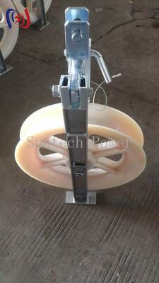 Tời kéo cáp OPGW chuyên nghiệp tải trọng 20KN, kích thước 660X110mm, có lót phi kim loại, lắp đặt cáp tiếp địa sợi quang an toàn