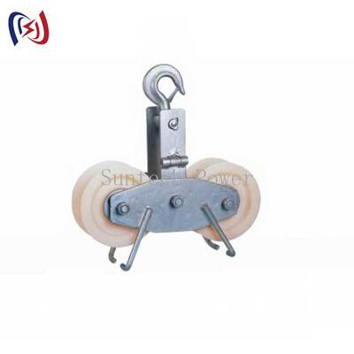 25KN Tandem Sheave Stringing Block for Large Section ACSR Conductors LGJ300-500 với thiết kế Tandem Sheave