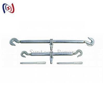 Double Hook Steel Turnbuckle với tải trọng 5-100KN, Hot-Dip Galvanized Finish, và khoảng cách điều chỉnh 250-600mm để căng dây điện