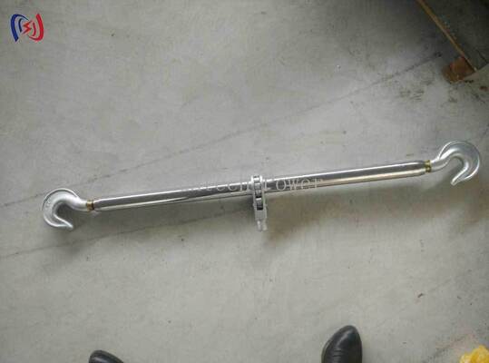 Double Hook Steel Turnbuckle với tải trọng 5-100KN, Hot-Dip Galvanized Finish, và khoảng cách điều chỉnh 250-600mm để căng dây điện