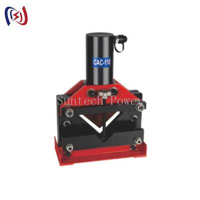 Máy cắt thép góc thủy lực 350KN cho thép tháp truyền 110 x 110 x 10 mm