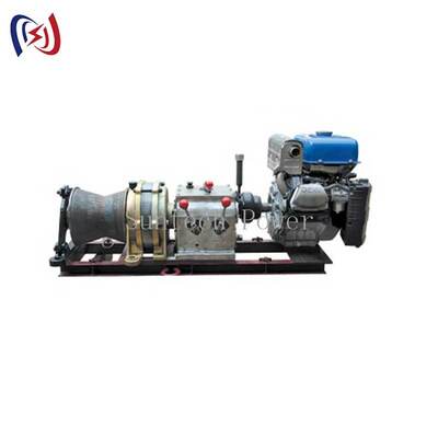 Tời kéo cáp dẫn động trục 9HP động cơ xăng 5T cho nâng vật nặng