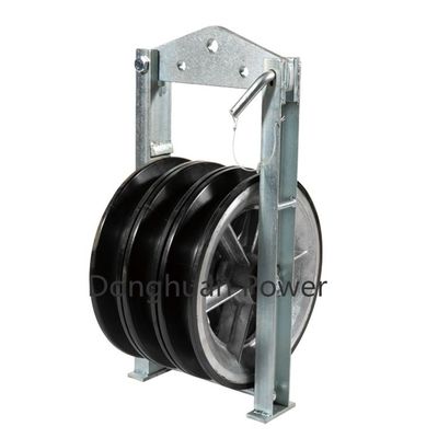 Ba tấm nhôm Sheaves Cáp ròng rọc Chuỗi khối có lót cao su