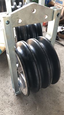 Ba tấm nhôm Sheaves Cáp ròng rọc Chuỗi khối có lót cao su