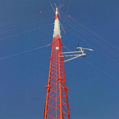 3 Chân tháp mạ kẽm nhúng nóng Q235 Q345 Thép Guyed Mast