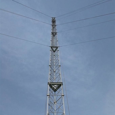 3 Chân tháp mạ kẽm nhúng nóng Q235 Q345 Thép Guyed Mast