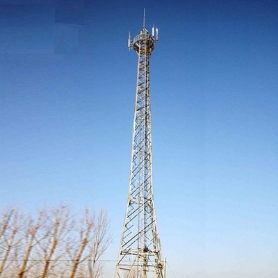 Tháp viễn thông tự hỗ trợ 3 góc 60m bằng thép mạ kẽm có chân