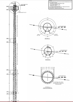Q235B Q345B Cột ăng ten viễn thông đa giác