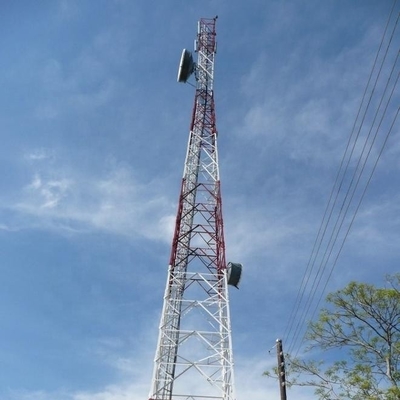 Góc viễn thông 50m Tháp ăng ten kim loại Q420 với hàng rào Palisade
