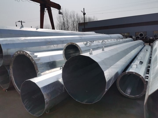 Tháp đơn cực bằng thép cho viễn thông mạ kẽm nhúng nóng